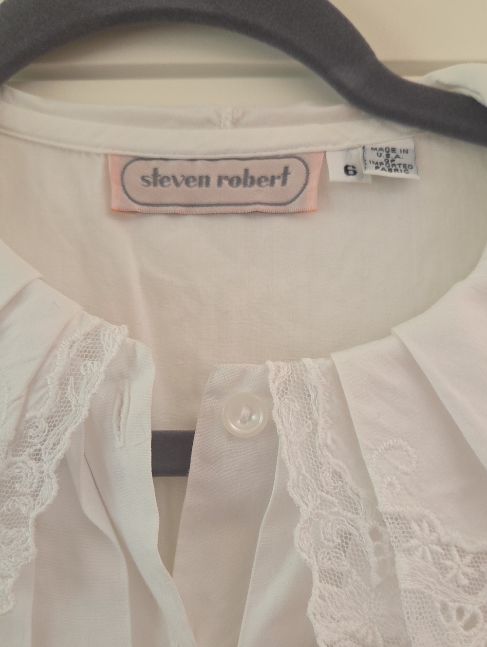 Peter Pan Lace Collared Vintage Shirt Size 4 - Picture 2 of 6